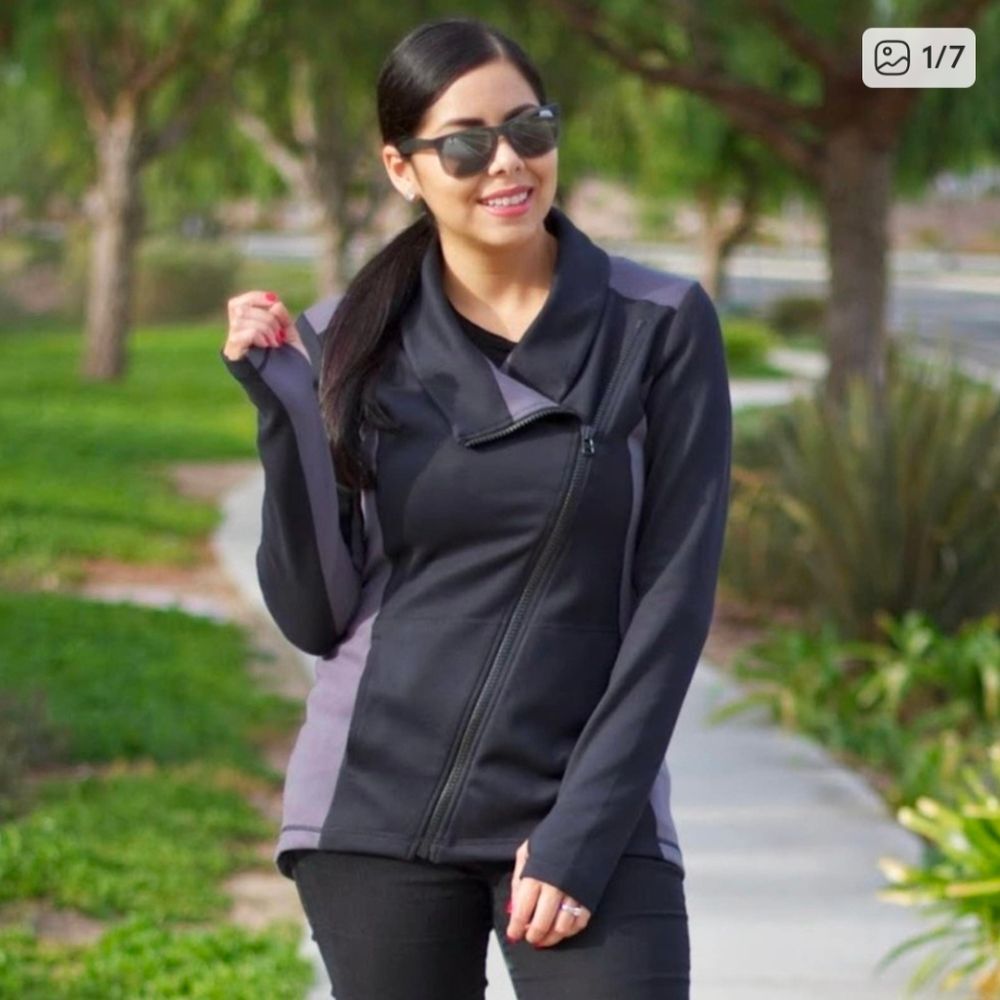 Cabi Dash Asymmetric Zip Up Workout Athletic Athleisure Jacket Size Medium